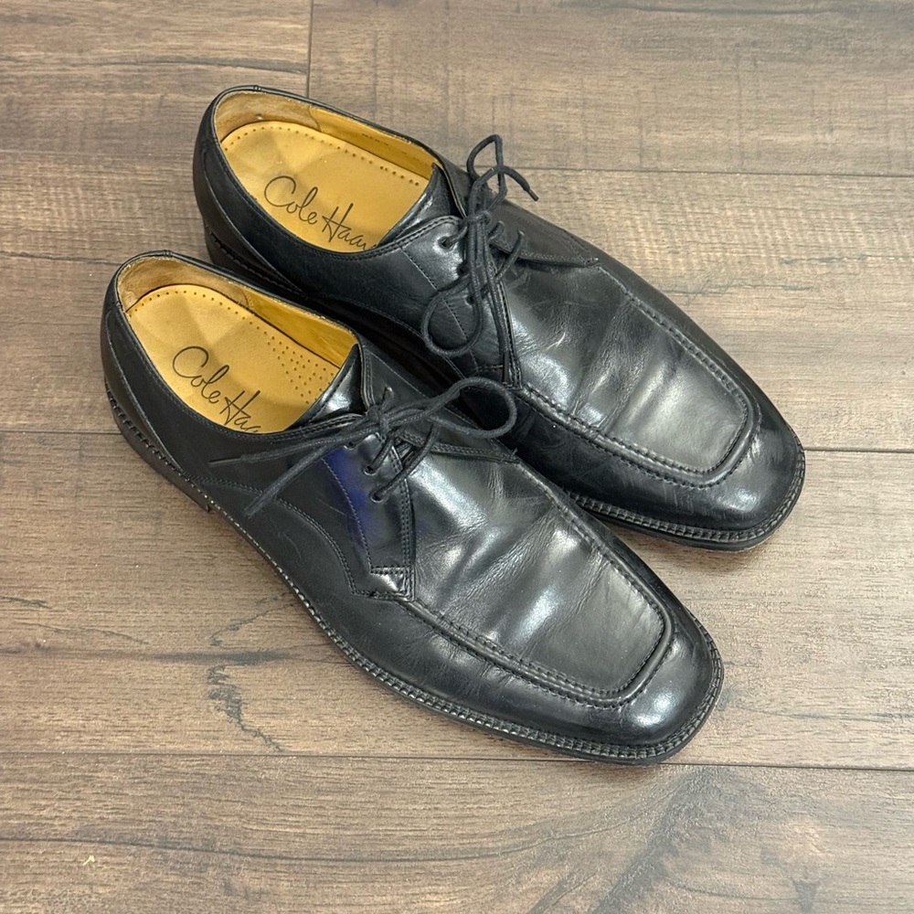 Cole Haan Black Leather Oxford Dress Shoes Moc Toe Lace Up Men’s Size 9D